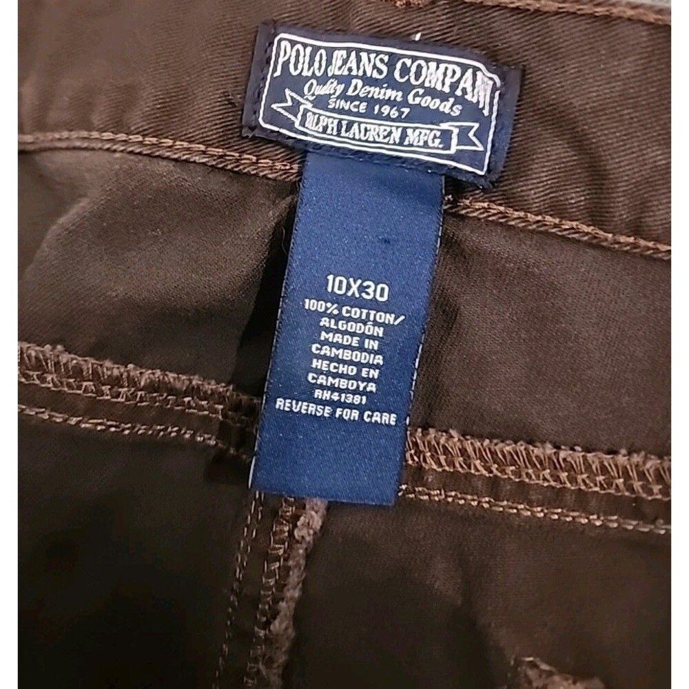 Vintage Ralph Lauren Polo Jeans Co Pants Woman's Size 10 Brown Twill Boot Cut - Picture 4 of 7